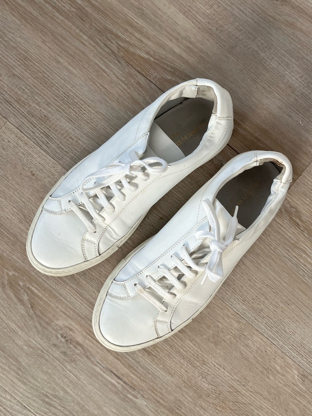 Common Projects Original Achilles Low Sneaker White Leather Lace-Up Size 38 - Picture 2 of 10